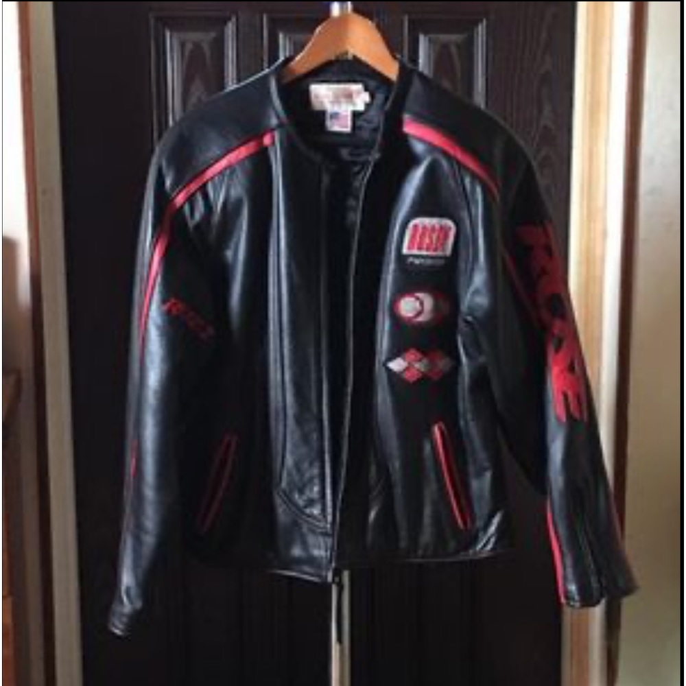 Unisex Genuine Leather Black Motorcycle Jacket size XL by Rose Scott NYC